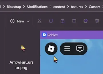 Official Bloxstrap cursor mod example in Roblox